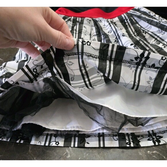 Rare Editions Dress Girls Size 6 Plaid With Black Velvet & Red Silk Bow Holiday - Picture 7 of 10